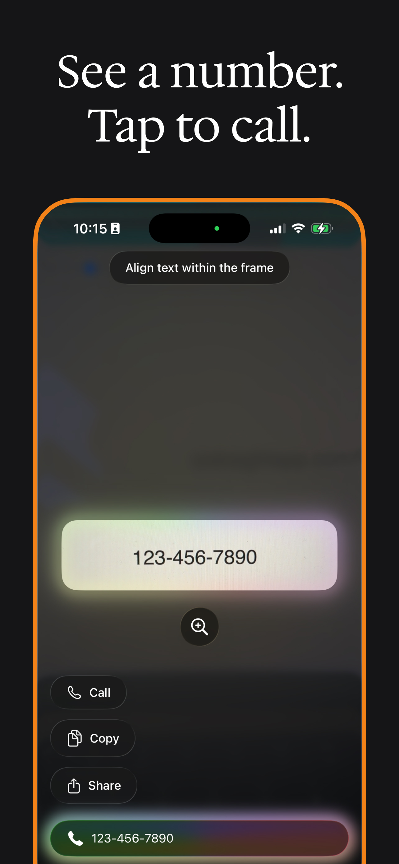 phone number screenshot